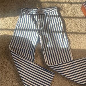 CARLEEN Striped Blue and White Jeans. New
